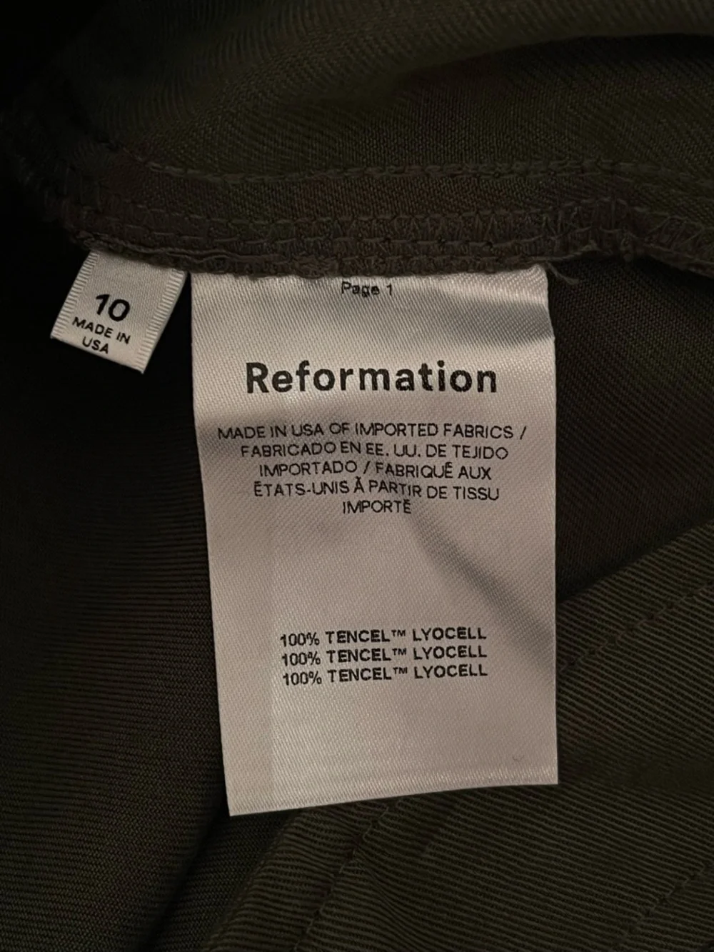 NWT REFORMATION Jackson Cargo Pant Size 10 Straight-Leg Fern Green ~ $198 - Picture 13 of 14